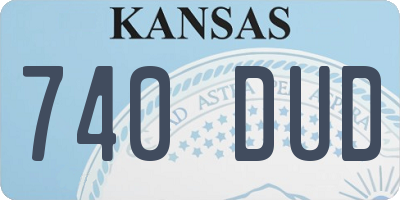 KS license plate 740DUD