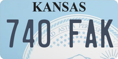 KS license plate 740FAK