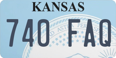 KS license plate 740FAQ
