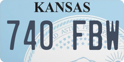KS license plate 740FBW