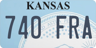 KS license plate 740FRA