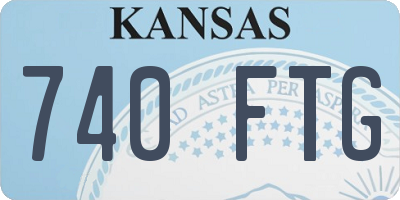 KS license plate 740FTG