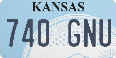 KS license plate 740GNU