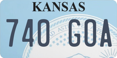 KS license plate 740GOA