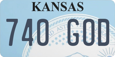 KS license plate 740GOD