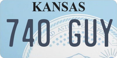 KS license plate 740GUY