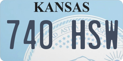 KS license plate 740HSW