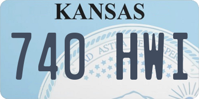 KS license plate 740HWI