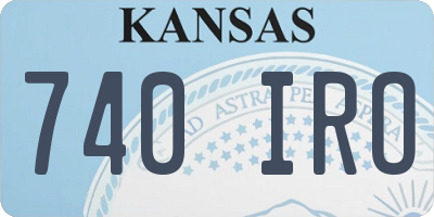 KS license plate 740IRO