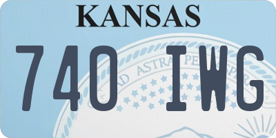 KS license plate 740IWG