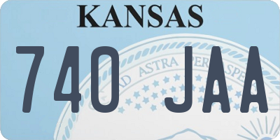 KS license plate 740JAA