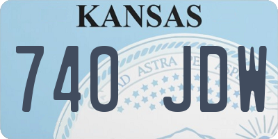 KS license plate 740JDW