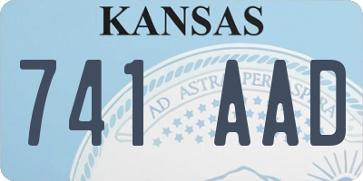 KS license plate 741AAD