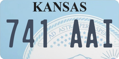 KS license plate 741AAI