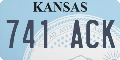 KS license plate 741ACK