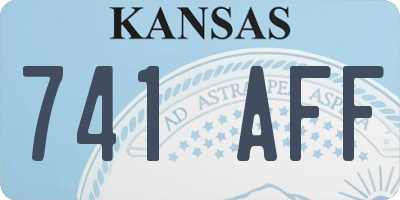 KS license plate 741AFF