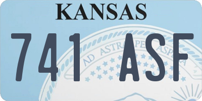 KS license plate 741ASF