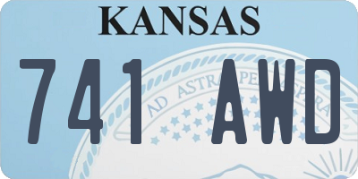 KS license plate 741AWD