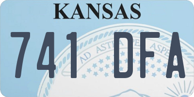 KS license plate 741DFA