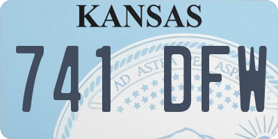 KS license plate 741DFW