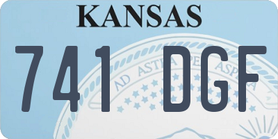 KS license plate 741DGF