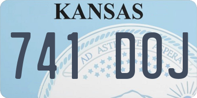 KS license plate 741DOJ