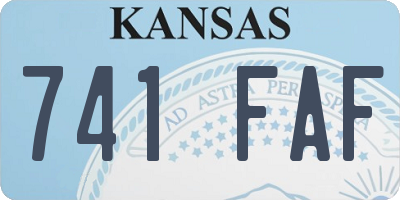 KS license plate 741FAF