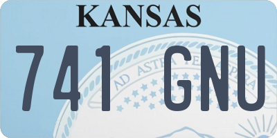 KS license plate 741GNU