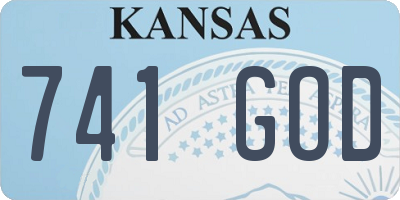 KS license plate 741GOD