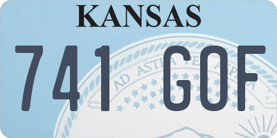 KS license plate 741GOF
