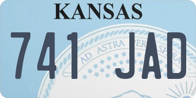 KS license plate 741JAD