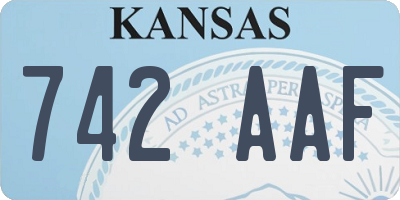 KS license plate 742AAF