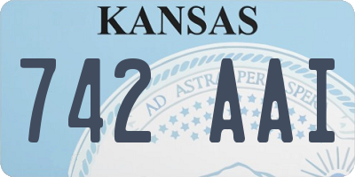 KS license plate 742AAI