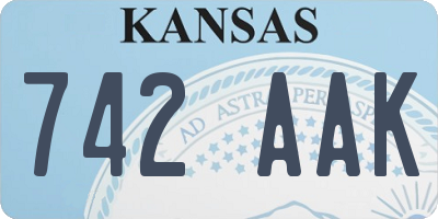 KS license plate 742AAK