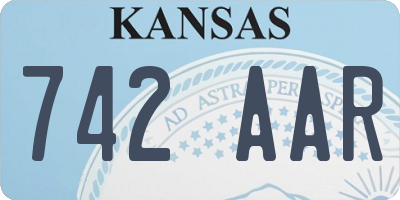KS license plate 742AAR