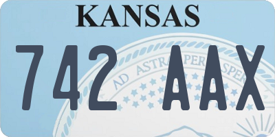 KS license plate 742AAX