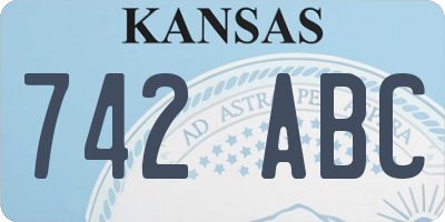 KS license plate 742ABC