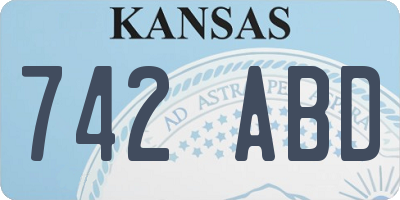 KS license plate 742ABD