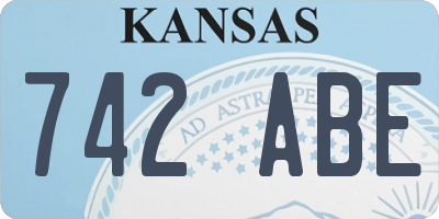 KS license plate 742ABE