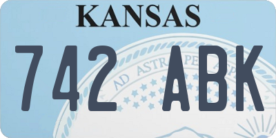 KS license plate 742ABK