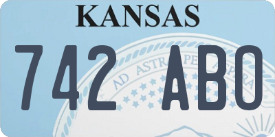 KS license plate 742ABO
