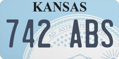 KS license plate 742ABS