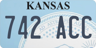 KS license plate 742ACC