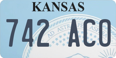 KS license plate 742ACO