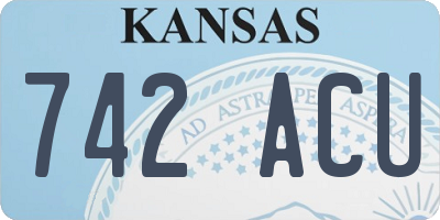 KS license plate 742ACU
