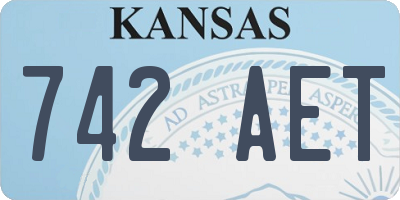 KS license plate 742AET