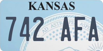 KS license plate 742AFA
