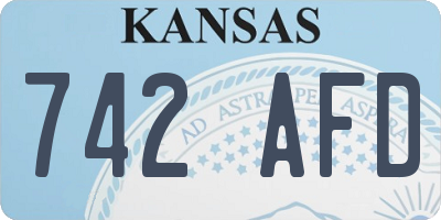 KS license plate 742AFD
