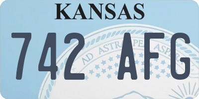 KS license plate 742AFG
