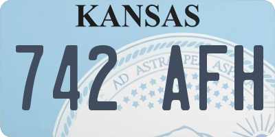 KS license plate 742AFH